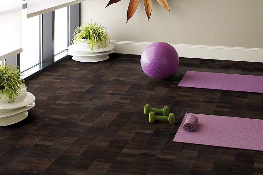 Wood-Look Resilient Flooring in the Exercise Room